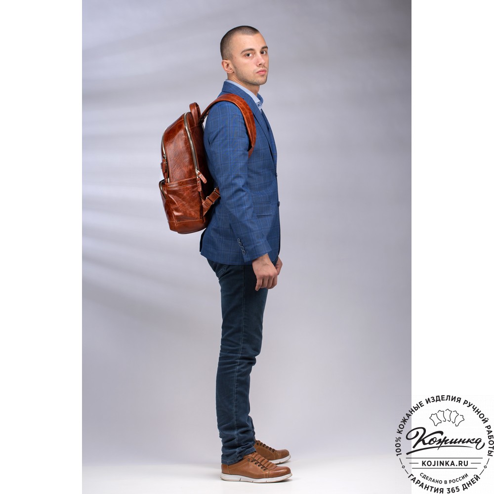 Кожаный рюкзак "Гудвин" (чёрный)